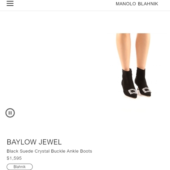 MANOLO BLAHNIK Early 80s‎ Vintage Suede/Velvet Rhinestone Buckle Boots 39.5 - Picture 9 of 9